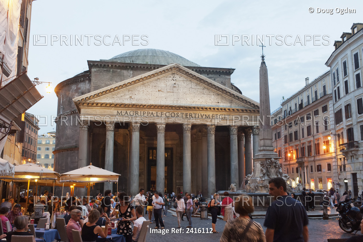 The Pantheon In The Piazza Della Rotunda, And The Fontana Del Pantheon, ...